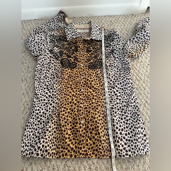 Robert Graham animal print long sleeve 100% cotton size M - Picture 10 of 11